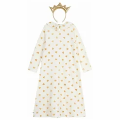 Discount Petit Bateau Ensemble Chemise de Nuit et Tiare Pailletée | Ecru