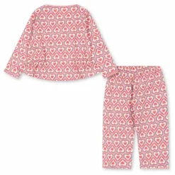 Konges Sløjd Ensemble Chemisier et Pantalon Coeurs Coton Bio | Beige