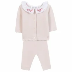 Outlet Tartine et Chocolat Ensemble Gilet et Pantalon Laine | Rose pâle