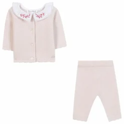 Outlet Tartine et Chocolat Ensemble Gilet et Pantalon Laine | Rose pâle