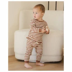 Quincy Mae Ensemble Pull et Pantalon Rayé Bamboo | Marron Best