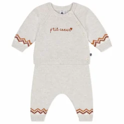 Petit Bateau Ensemble Pull et Pantalon P'tit Cœur Laine |