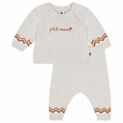 Petit Bateau Ensemble Pull et Pantalon P'tit Cœur Laine |