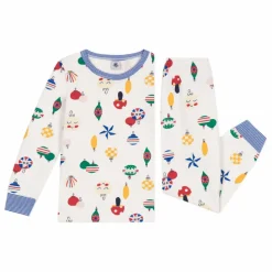 Best Petit Bateau Ensemble Pyjama Molleton Noël | Blanc
