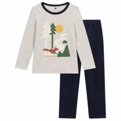 Enfant Petit Bateau Nuit, Sous-Vêtements|Nuit, Sous-Vêtements|Ensemble Pyjama Velours Renard |