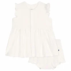 Petit Bateau Ensemble Robe et Bloomer Baobab Coton Bio | Blanc New