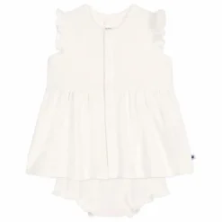 Petit Bateau Ensemble Robe et Bloomer Baobab Coton Bio | Blanc New
