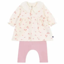 Petit Bateau Ensemble Robe et Legging Fleurs Coton Bio |