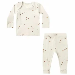Enfant Quincy Mae Combinaisons|Robes, Combinaisons|Ensemble Top et Leggings Côtelé Noisettes Coton Bio |