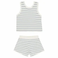 Rylee + Cru Ensemble Top et Short Rayure | Bleu Clair Outlet
