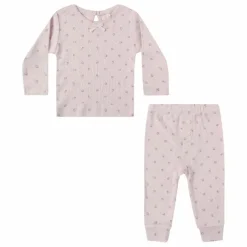 Sale Quincy Mae Ensemble T-shirt et Legging Pointelle Coton Bio | Lilas tLilas