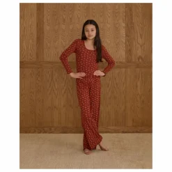 Rylee + Cru Ensemble T-shirt et Pantalon Côtelé Ditsy | Rouille Best