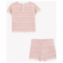 Tartine et Chocolat Ensemble T-shirt et Short Pointelle | Rose pâle