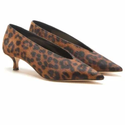 Best Le Monde Beryl Escarpins Babouche Léopard Poils de Veau | Brun