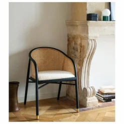 The Socialite Family Fauteuil cannage Cavalo en hêtre et laine bouclette |