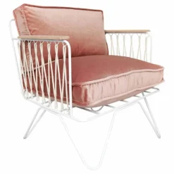 Honoré Fauteuil Croisette blanc epoxy, velours | Rose Online