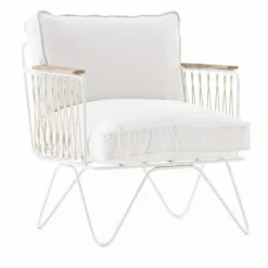 Honoré Fauteuil Croisette epoxy, coton | Blanc Discount