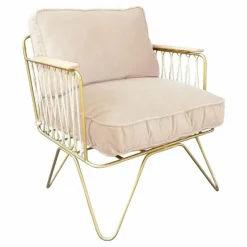 Honoré Canapés, Fauteuils|Fauteuil Croisette doré mat epoxy, velours |