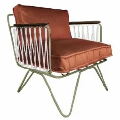 Honoré Fauteuil Croisette fer brun epoxy, velours |