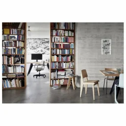Vitra Fauteuil de bureau Direction Pivotant, piètement noir foncé - Jean Prouvé | Gris perle Outlet