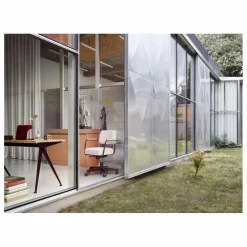 Vitra Fauteuil de bureau Direction Pivotant, piètement japonese red - Jean Prouvé |