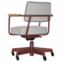 Vitra Fauteuil de bureau Direction Pivotant, piètement japonese red - Jean Prouvé |