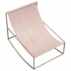 Best Valerie Objects Fauteuil en cuir Rocking Chair Laiton
