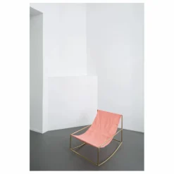 Hot Valerie Objects Fauteuil en lin Rocking Chair Rose