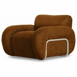 Outlet HKliving Fauteuil lounge en velours Arc | Caramel