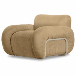 HKliving Fauteuil lounge en velours Arc | Crème Online