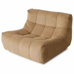 HKliving Fauteuil lounge en velours côtelé Lazy | Marron clair Best