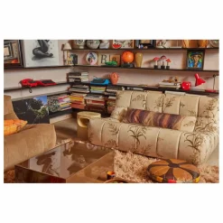 HKliving Fauteuil lounge en velours côtelé Lazy | Marron clair Best