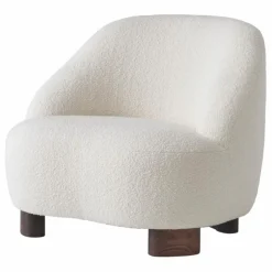 Best & Tradition Fauteuil lounge Margas LC1 piètement en noyer | Ivoire