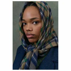 Outlet Louise Misha Foulard Mekness Carreaux Laine - Collection Femme | Bleu