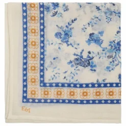 Emile et Ida Foulard Orchidées Laine | Bleu