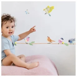 Clearance MIMI'lou Frise branche d'oiseaux de printemps Multicolore