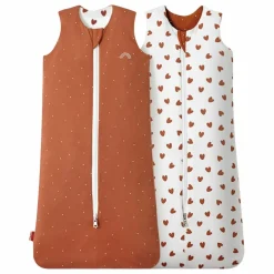 Les Petites Billes Gigoteuse multi-saisons réversible Cœurs | Terracotta