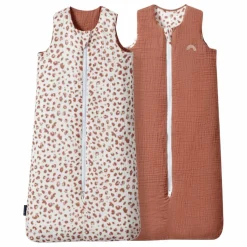 Les Petites Billes Gigoteuse multi-saisons réversible en double gaze de coton | Vieux Rose Hot