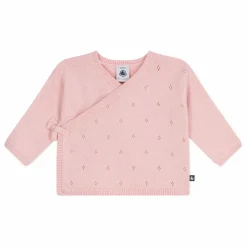 Petit Bateau Pulls, Gilets|Gilet Cache-Cœur Pointelle Laine |