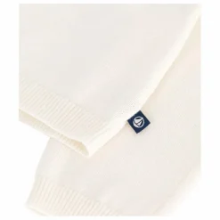 New Petit Bateau Gilet Col Pailleté Laine | Ecru