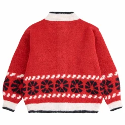 Bobo Choses Gilet Jacquard Laine | Rouge