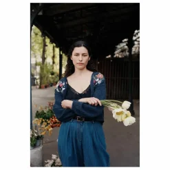 Louise Misha Gilet Lunami Fibres Recyclées- Collection Femme | Bleu marine Online