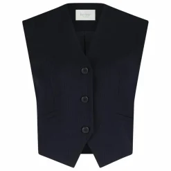 By Bar Gilet Lynn Rayé | Bleu foncé