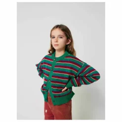 Bobo Choses Gilet Rayé Coton Bio | Vert