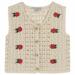 Discount Emile et Ida Gilet Sans Manches Crochet | Ecru