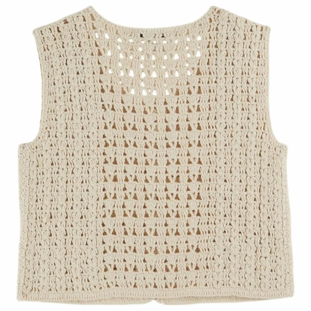 Discount Emile et Ida Gilet Sans Manches Crochet | Ecru