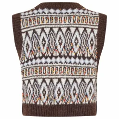 Lollys Laundry Gilet Sans Manches Francesca | Marron New