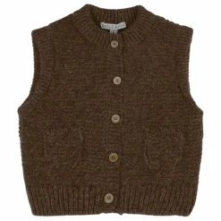 Emile et Ida Gilet Sans Manches Laine | Marron Outlet