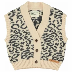 Enfant Piupiuchick Gilet Sans Manches Léopard Laine |