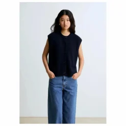 Outlet Surprise Paris Gilet Sans Manches Margaux Laine Mérinos et Cachemire | Bleu marine